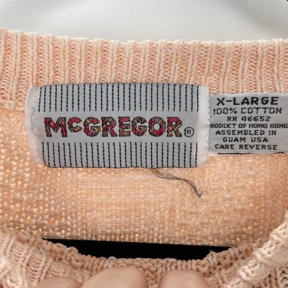 Mcgregor Women's Pink Textured Knit Vintage Crewneck Pullover Sweater Size XL - Picture 8 of 9